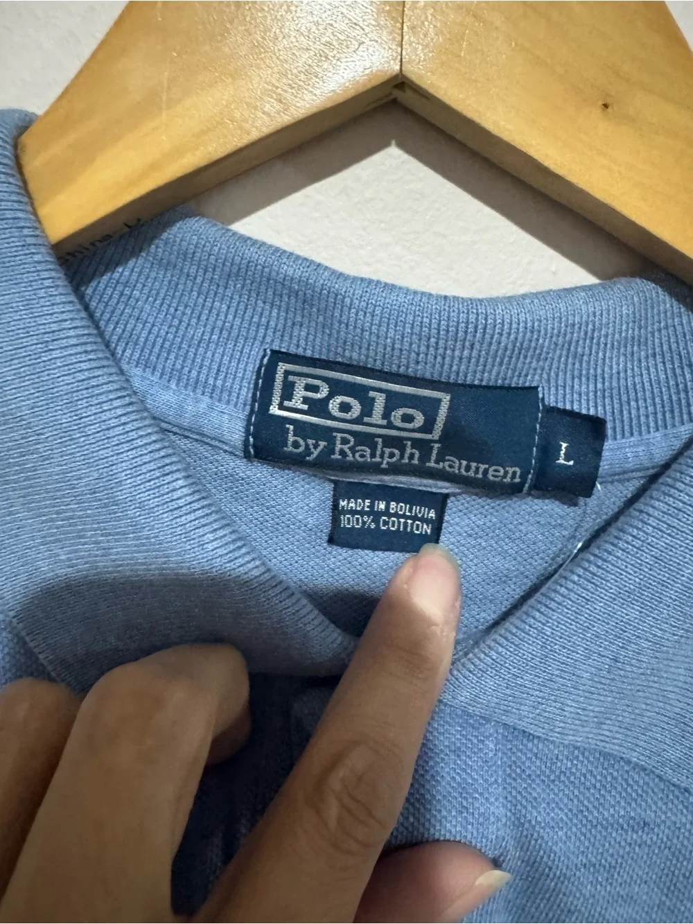 Polo Ralph Lauren Custom Fit Polo Shirt Mens LG Blue Short Sleeve
